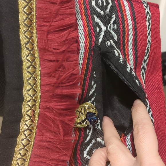 Authentic Peruvian Square Shaped Satchel/Crossbody Handbag Purse - Picture 6 of 12